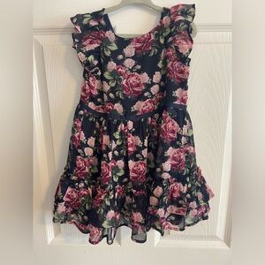 Janie And Jack Floral Dress (includes matching headband- one size)